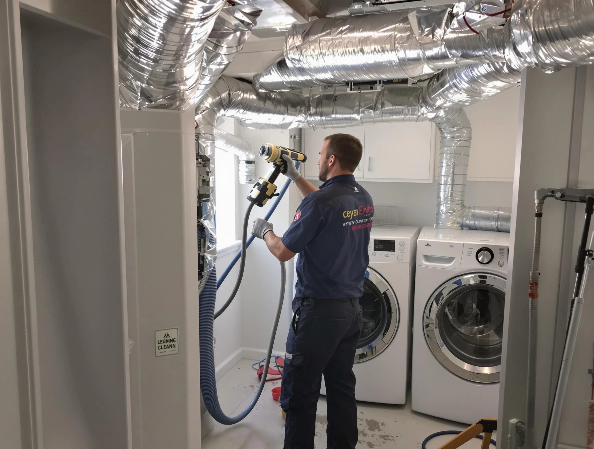 Jefferson Hills Dryer Vent Cleaning specialist using advanced equipment for thorough duct cleaning in Jefferson Hills
