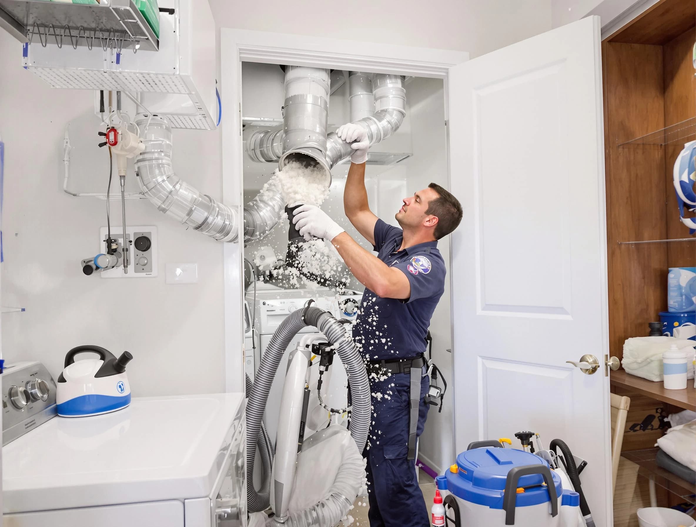 Jefferson Hills Dryer Vent Cleaning technician delivering thorough residential dryer vent cleaning service in Jefferson Hills