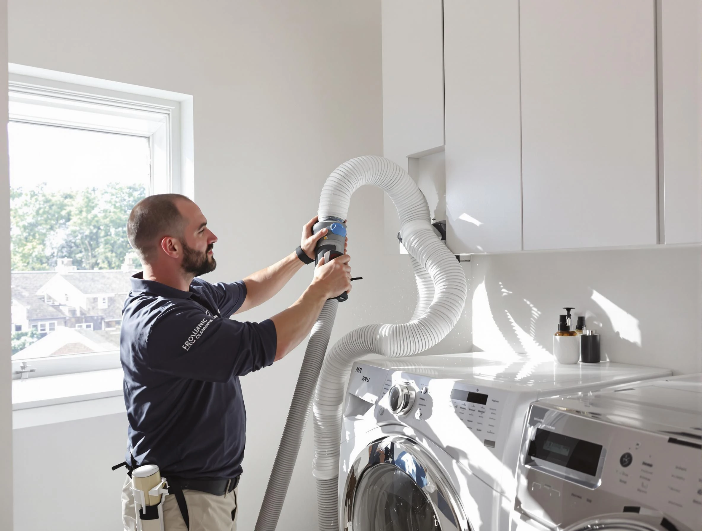 Certified Jefferson Hills Dryer Vent Cleaning technician performing dryer vent cleaning in Jefferson Hills